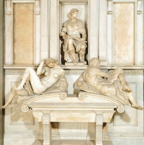 Italy, Florence, New Sacristy in Medici Chapel of Basilica of San Lorenzo in Florence (UNESCO World Heritage) by Michelangelo Buonarroti
