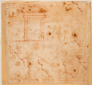 Plans for portals and architectural moldings by Michelangelo Buonarroti