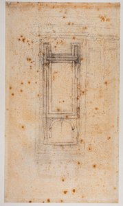 Design for a window and studies for the vestibule of the Laurentian Library, 16th century by Michelangelo Buonarroti