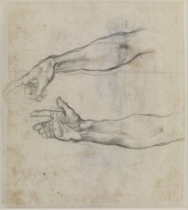 Studies of an outstretched arm for the fresco 