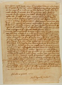 Tabernacle with Niche, Letter from Michelangelo to Piero Gondi