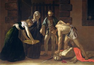The Decapitation of St. John the Baptist (detail) by Michelangelo Merisi Caravaggio