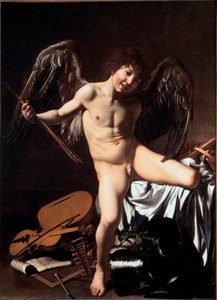 Amor Vincit Omnia (Victorious Cupid or Love Triumphant or Earthly Love) by Michelangelo Merisi da Caravaggio