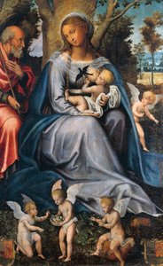 Rest in Egypt, Central Panel of the Triptych of Consolation, Attributed to Michele Cavaro by Michele (attr.) Cavaro