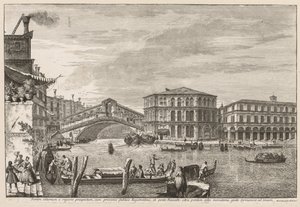 Views of Venice: The Bridge and Market of Rialto by Michele Marieschi
