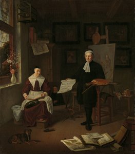 Portrait of Michiel Comans (1614-1687), Calligrapher, Etcher, Painter and Schoolmaster, with His Third Wife Elisabeth van der Mersche