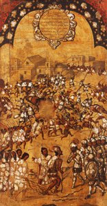 The Conquest of Mexico, Panel V, c.1696-1715 by Miguel Gonzalez