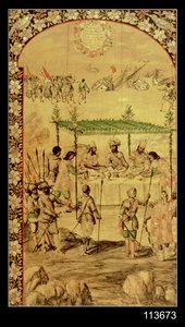 The Conquest of Mexico: Hernando Cortes Orders the Destruction of the Ships and Meets with the Ambassadors of Montezuma in 1520 by Miguel and Juan Gonzalez