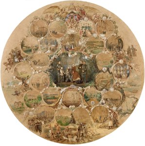 Composition to the Celebration of the Silver Wedding of Emperor Alexander II by Mihaly von Zichy
