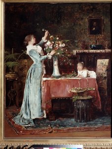 Composing a Bouquet by Mihály Munkácsy