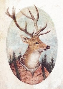 Deer In A Rustic Outfit
