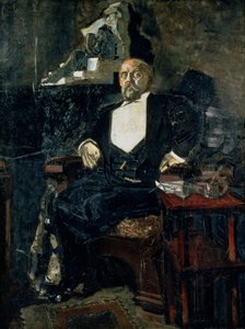 Portrait of Savva Mamontov, the Founder of the First Private Opera by Mikhail Aleksandrovich Vrubel