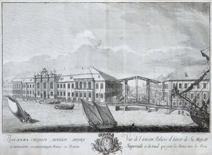 View of the second Winter Palace with the Canal Linking the Moika with the Neva by Mikhail Ivanovich Makhaev