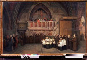 Vespers in the Church of Saint Francis of Assisi, Italy by Mikhail Petrovich Botkin