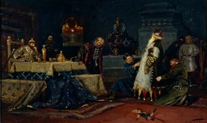 Fools Coat. Boyar Druzhina Andreyevich Morozov Before Ivan the Terrible by Mikhail Vasilievich Nesterov