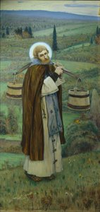 Saint Sergius labours Triptych, Left part