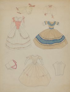 Doll and Wardrobe, c. 1936