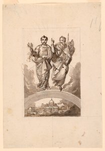 Saints Peter and Paul over the Vatican by Minardi Tommaso