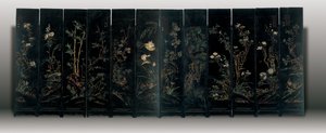 Twelve-panel Coromandel Screen, Weiping by Ming Dynasty Chinese School