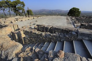 Minoan archaeological site of Phaistos. View over the central court from the north wing by Minoan