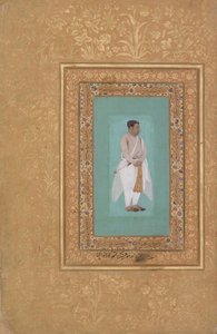 recto: Portrait of Raja Suraj Singh Rathor, verso: Page of Calligraphy..., recto: late 16th century by Mir 