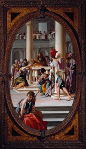 The Flame of the Altar Accidentally Ignites the Hair of Lavinia During Her Marriage with Aeneas by Mirabello Cavalori