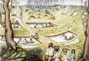 Digging defence ditches, c5th century BC by Miranda Schofield