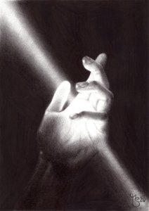 Hopeful Hand Light by Mirjam Schrei