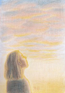 Peaceful Skyward Gaze by Mirjam Schrei