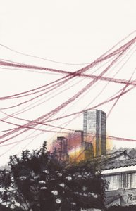 Skyline with Red Lines by Mirjam Schrei