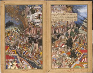 A Mine Explodes During the Siege of Chittor, Rajasthan