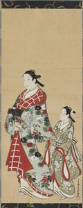 Yujo and her understudy kamuro, Edo period, 1615-1868