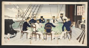 Japanese naval officers discussing tactics