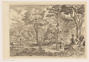 Forest Landscape with Satyrs by Moise Jean Baptiste Fouard