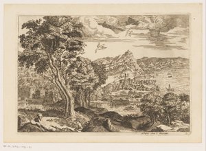 Coastal Landscape with Flying Birds by Moise Jean Baptiste Fouard