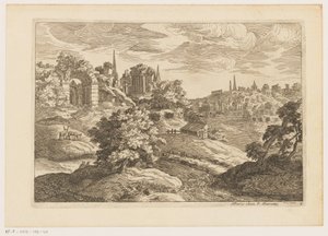 Landscape with Ruins and Deer (Landscapes after Titian) by Moise Jean Baptiste Fouard