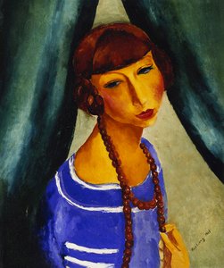 Portrait of Margueritte Gros, Sister-in-law of the Artist by Moise Kisling