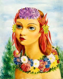 Woman with Flowers by Moise Kisling