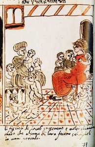 The Multiplication of the Israelites in Egypt. The Codex Choumach Picture Pentateuch of Moses by Moise del Castellazzo