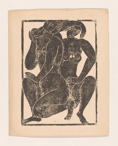 Two Crouching Naked Women