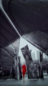 Red Dress City Walk by Molly Fu APA