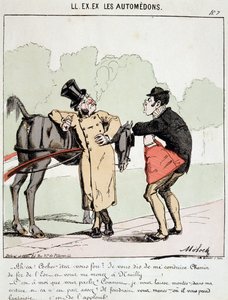 HE. EX. EX. Motoredons: Cartoon of Transport in the City. A Bourgeois Who Asked the Coach to Take Him Gare de l