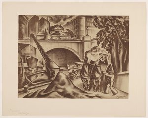 Seine Quay in Paris, Five Various Proofs by Mommie Schwarz