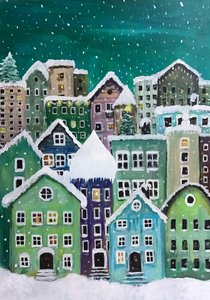 Cozy Winter Village by Monica Lindblom
