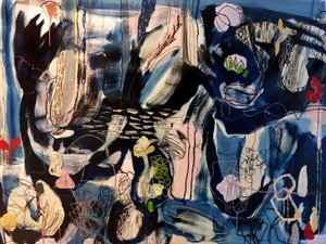 Abstract Blue Blooms