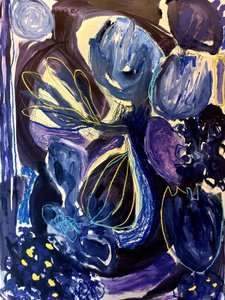 Blue Purple Blooms by Monika Riethmueller