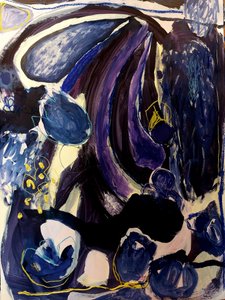 Deep Blue Abstraction by Monika Riethmueller