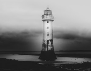 Solitary Coastal Lighthouse