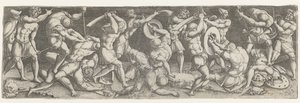 Battle Between Roman Soldiers by Monogrammist AC