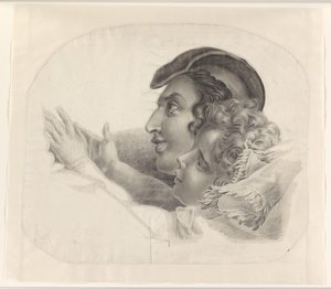 Heads of a Mother with Child, Facing Left by Monogrammist AC